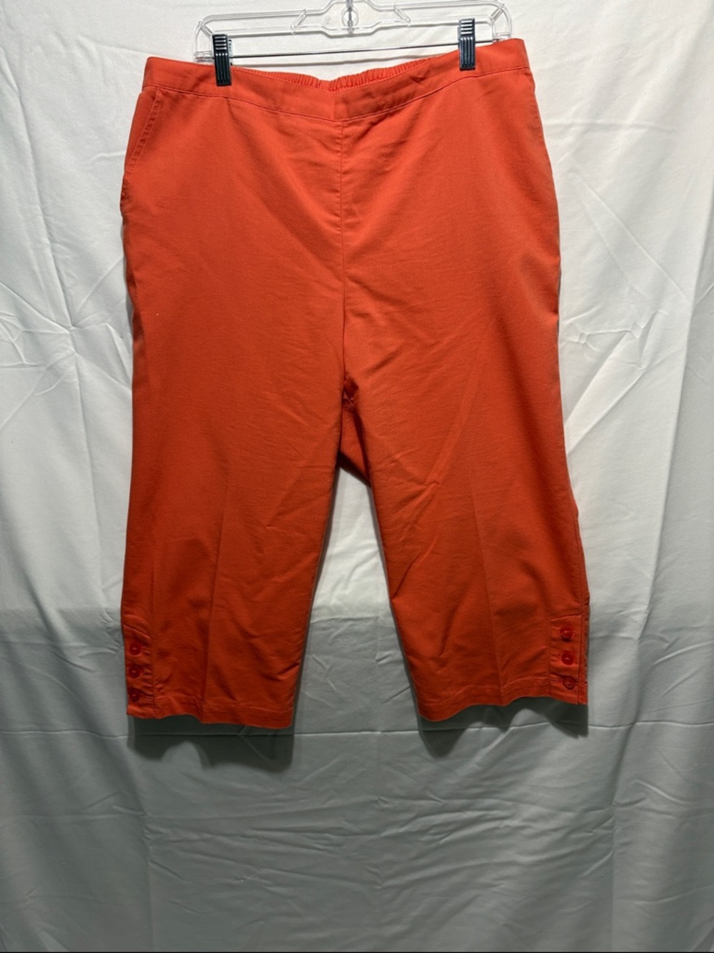 Alfred Dunner Orange Capri Pants with Button Hem